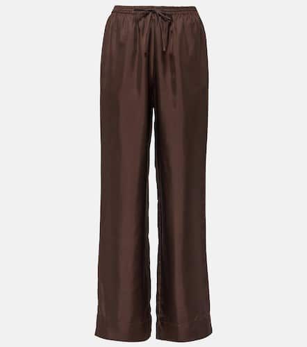 Aurelia silk twill wide-leg pants - Asceno - Modalova