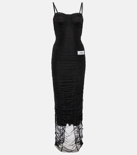 X Kim vestido largo de tul fruncido - Dolce&Gabbana - Modalova