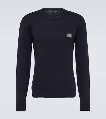 Pullover in lana e cashmere con logo - Dolce&Gabbana - Modalova