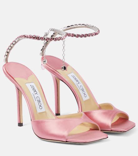 Sandalias Saeda 100 de satén adornadas - Jimmy Choo - Modalova