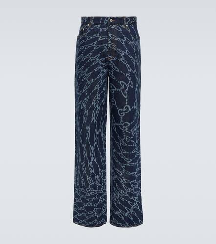 Gucci Jeans anchos con GG ondulada - Gucci - Modalova