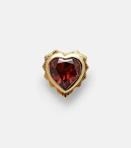 Pendiente individual True Love de oro de 18 ct con granate - FoundRae - Modalova