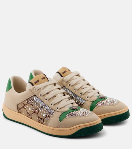 Screener embellished leather sneakers - Gucci - Modalova