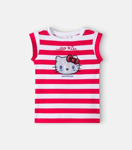 X Hello Kitty - T-shirt in misto cotone a righe - Monnalisa - Modalova