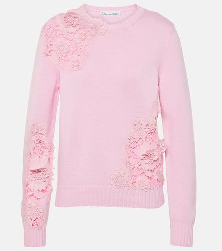 Bestickter Pullover aus Baumwolle mit Spitze - Oscar de la Renta - Modalova