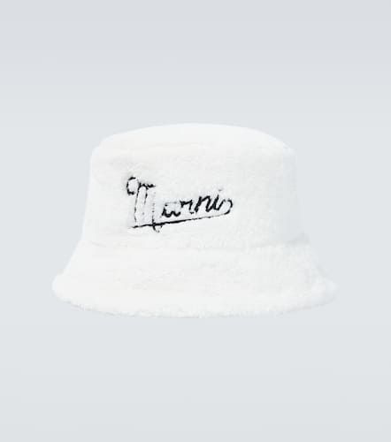 Embroidered faux fur bucket hat - Marni - Modalova
