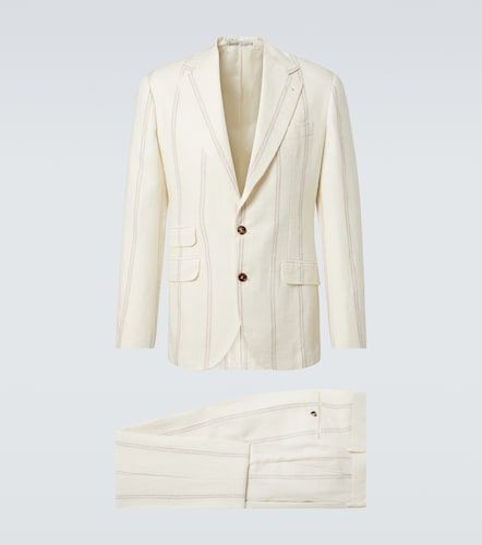 Striped linen and wool-blend suit - Brunello Cucinelli - Modalova