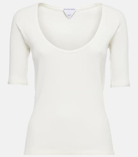 Ribbed-knit cotton-blend jersey top - Bottega Veneta - Modalova