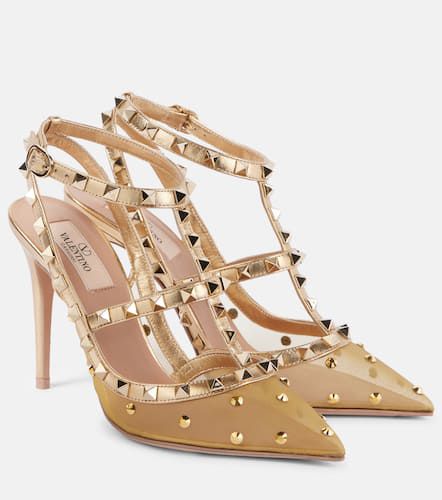 Pumps Rockstud 105 in pelle e mesh - Valentino Garavani - Modalova