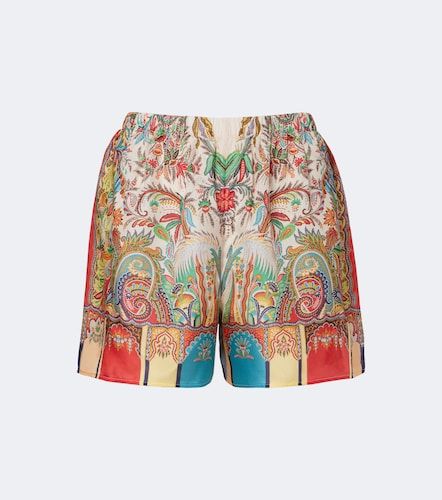 Shorts de satén de seda con paisley - Etro - Modalova