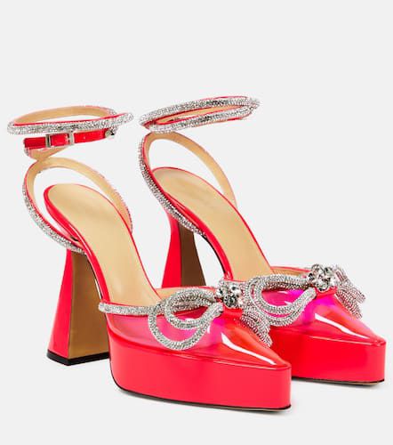 Double bow crystal-embellished platform sandals - Mach & Mach - Modalova