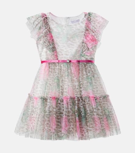 Leopard-print ruffled tulle dress - Monnalisa - Modalova