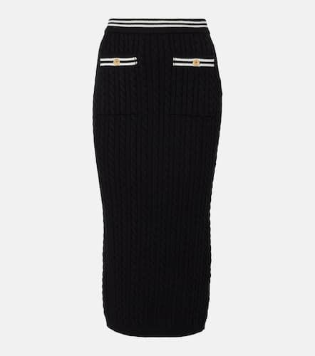 Cable-knit cotton midi skirt - Alessandra Rich - Modalova