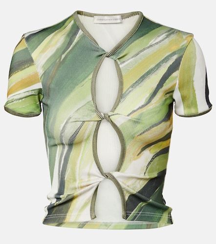 Top acanalado de jersey estampado - Christopher Esber - Modalova