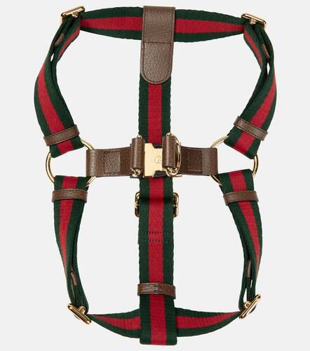 Web Stripe L/XL faux leather dog harness - Gucci - Modalova