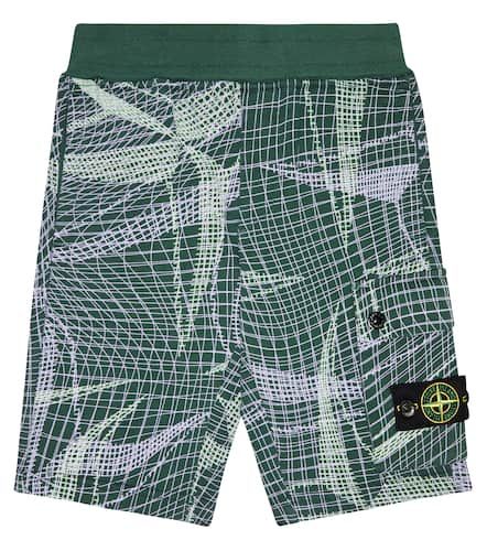 Bedruckte Shorts aus Baumwoll-Jersey - Stone Island Junior - Modalova