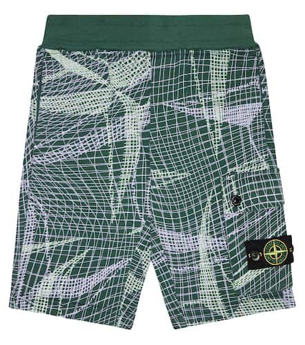 Printed cotton jersey shorts - Stone Island Junior - Modalova