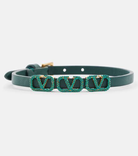 Armband VLogo aus Leder mit Swarovski®-Kristallen - Valentino Garavani - Modalova