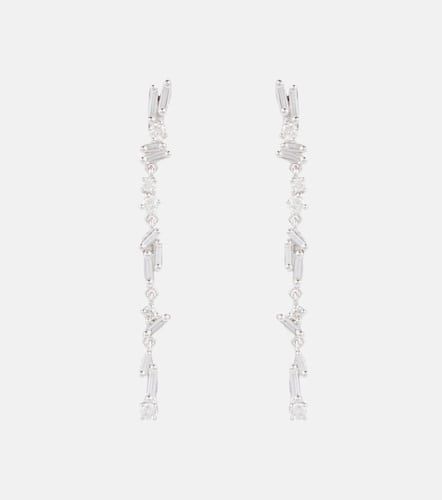 Classic 18kt white gold drop earrings with diamonds - Suzanne Kalan - Modalova