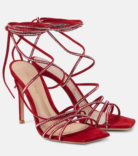 Crystal-embellished suede sandals - Gianvito Rossi - Modalova