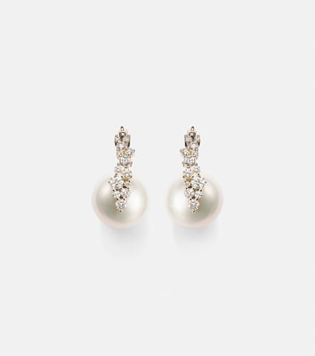 Cocktail 14kt earrings with pearls and diamonds - Sydney Evan - Modalova