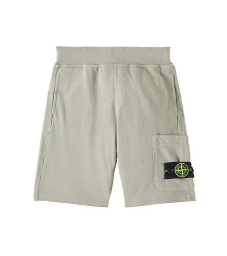 Compass cotton shorts - Stone Island Junior - Modalova