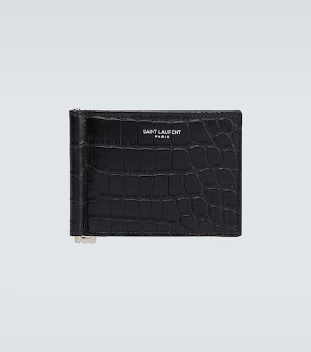 Croc-effect leather wallet - Saint Laurent - Modalova