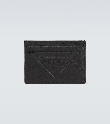 Logo-embossed leather card holder - Prada - Modalova