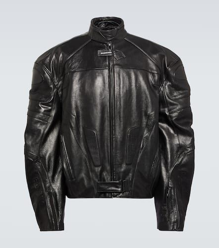 Chaqueta biker oversized de piel - Balenciaga - Modalova