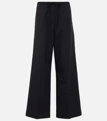 High-rise cotton wide-leg pants - Toteme - Modalova