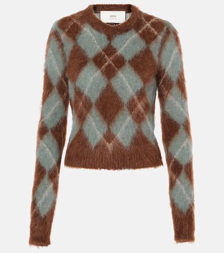 Argyle alpaca and mohair-blend sweater - Ami Paris - Modalova