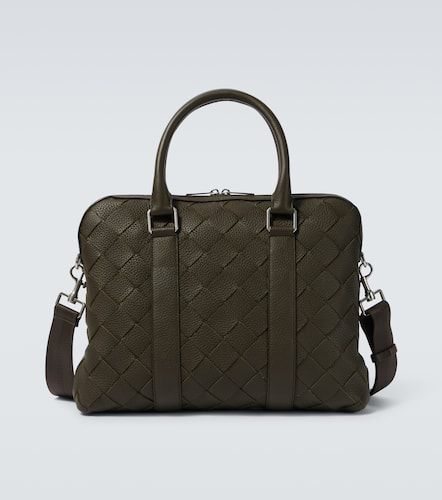 Slim Intrecciato leather briefcase - Bottega Veneta - Modalova