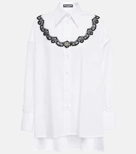 Lace-trimmed poplin shirt - Dolce&Gabbana - Modalova