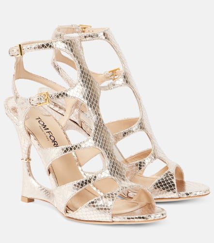 Cage snake-effect leather sandals - Tom Ford - Modalova