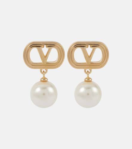 Pendientes VLogo con perlas sintéticas - Valentino - Modalova