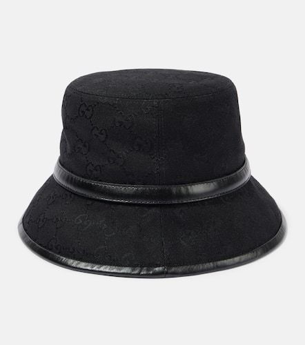 Sombrero de pescador de lona GG con piel - Gucci - Modalova