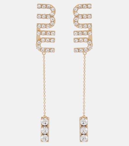 Logo crystal-embellished earrings - Miu Miu - Modalova