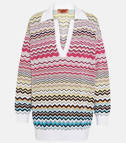 Zig-zag cotton-blend polo sweater - Missoni - Modalova