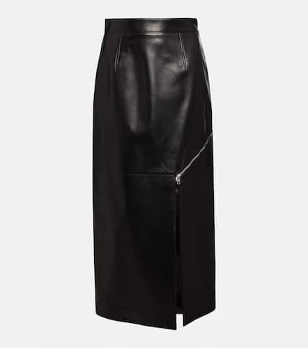 Leather midi skirt - Alexander McQueen - Modalova