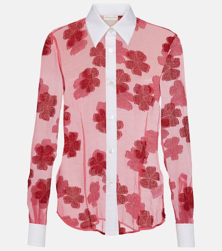 Camisa de algodón floral en jacquard - Dries Van Noten - Modalova