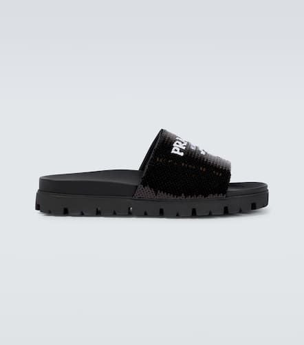 Prada Leather logo slides - Prada - Modalova