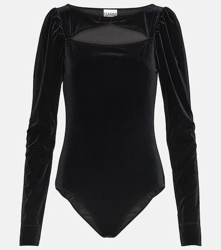 Ganni Cutout velvet jersey bodysuit - Ganni - Modalova