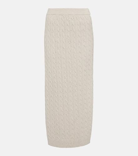 Knit cotton-blend midi skirt - Brunello Cucinelli - Modalova