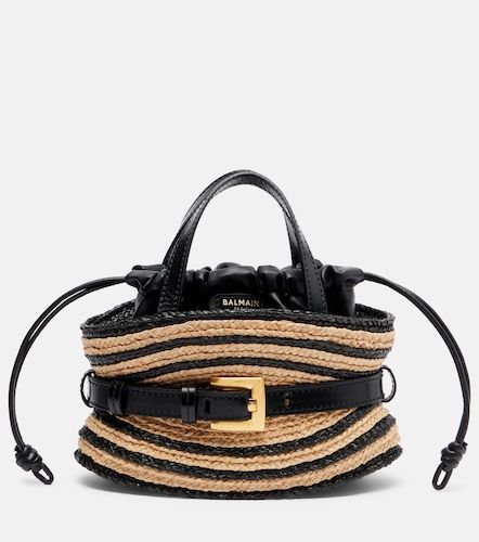 Bolso de efecto rafia a rayas - Balmain - Modalova