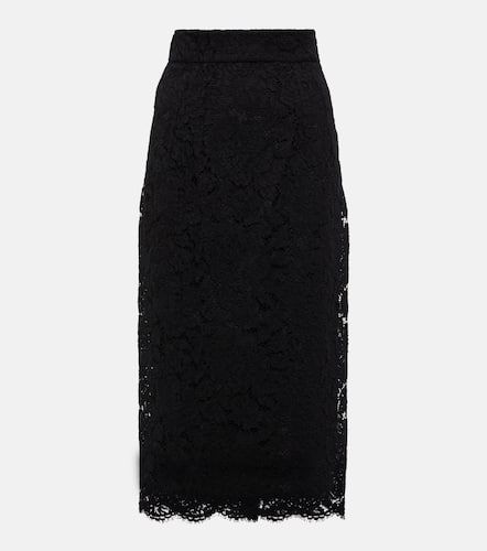 Falda midi de tiro alto con encaje - Dolce&Gabbana - Modalova