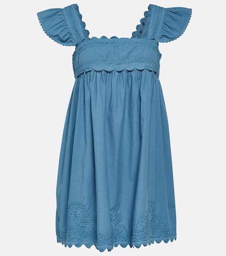 Scalloped embroidered cotton minidress - Juliet Dunn - Modalova