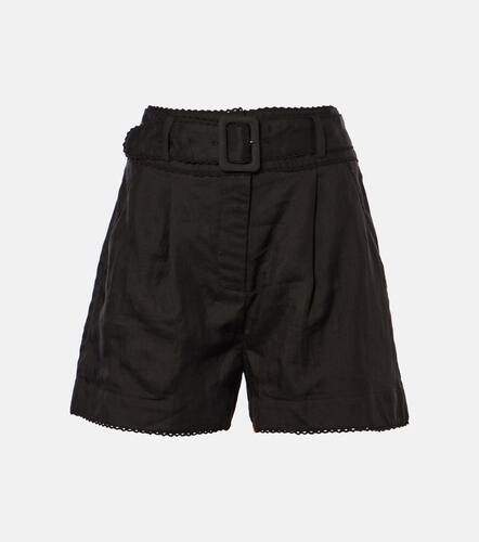 Hobbes high-rise ramie shorts - Veronica Beard - Modalova