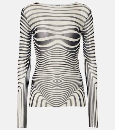 The Navy Blue Body Morphing mesh top - Jean Paul Gaultier - Modalova