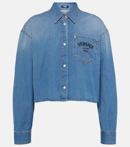 Milano cropped denim shirt - Versace - Modalova