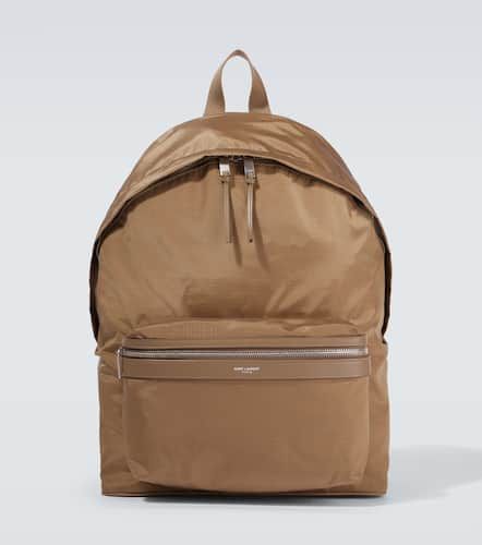 City leather-trimmed technical backpack - Saint Laurent - Modalova